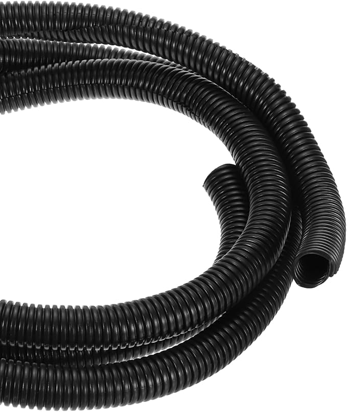 DMiotech 10ft Wire Loom Split Tubing 1 Inch(25.5 Mm) ID, Cord Protectors from Pet Flexible Conduit Cable Management for Office, Home, Garden, Black