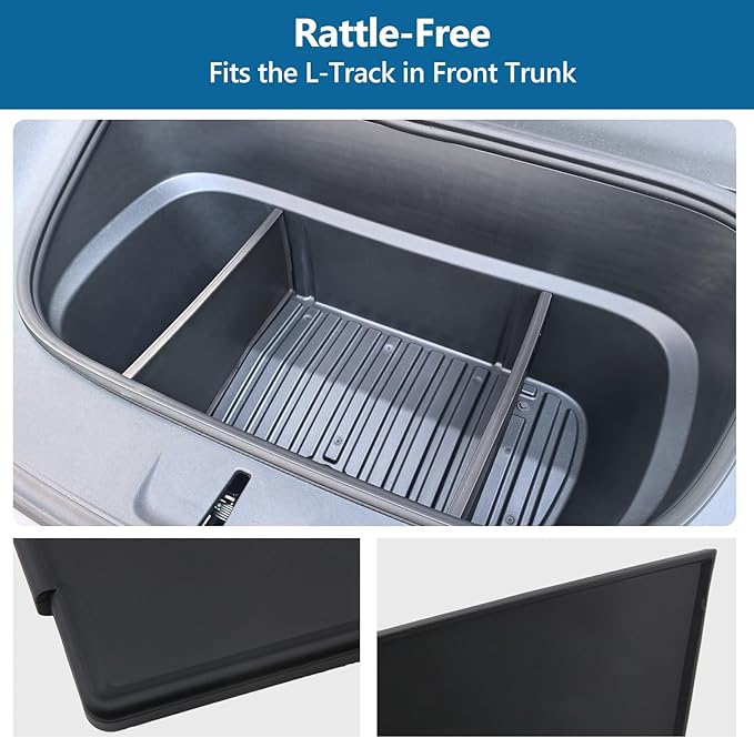 2PCS Front Trunk Divider Storage Partition for Tesla Model Y Juniper 2026 2025 Storage Separation Front Trunk Organizer Dividers for Model Y Juniper Accessories Tpe Black