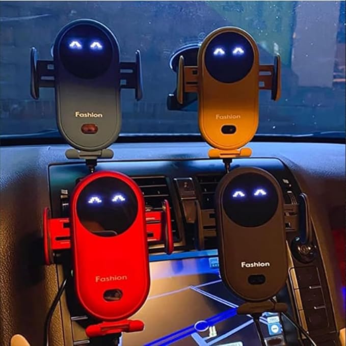 Smartcar Wireless Charger Phone Holder,Fashion Cell Phone Holder for Car,Smart Car Wireless Charger PhoneHolder (Yellow)