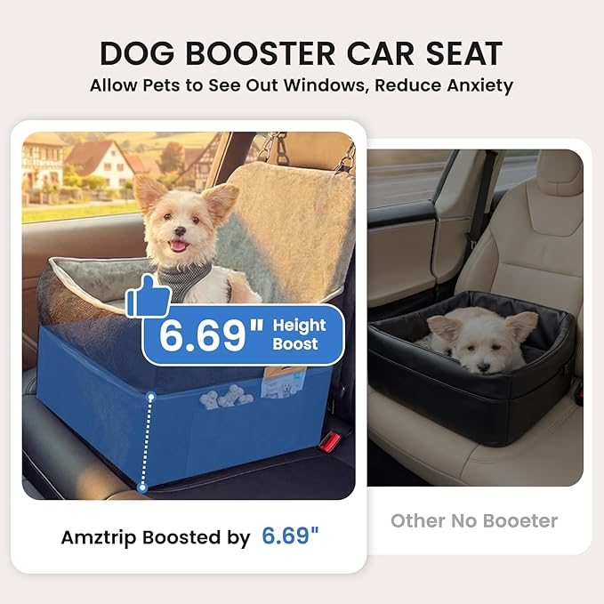Elevated Dog Cat Car Safety Seat - Waterproof,Black