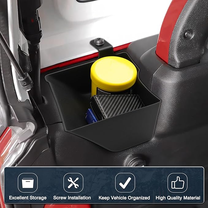 Rear Cargo Side Trunk Storage Box Tray Fit for Jeep Wrangler JL JLU 4XE 2024 2025 2026 Trunk Storage Tray Organizers Cargo Organizer 4 Doors Black 2PCS