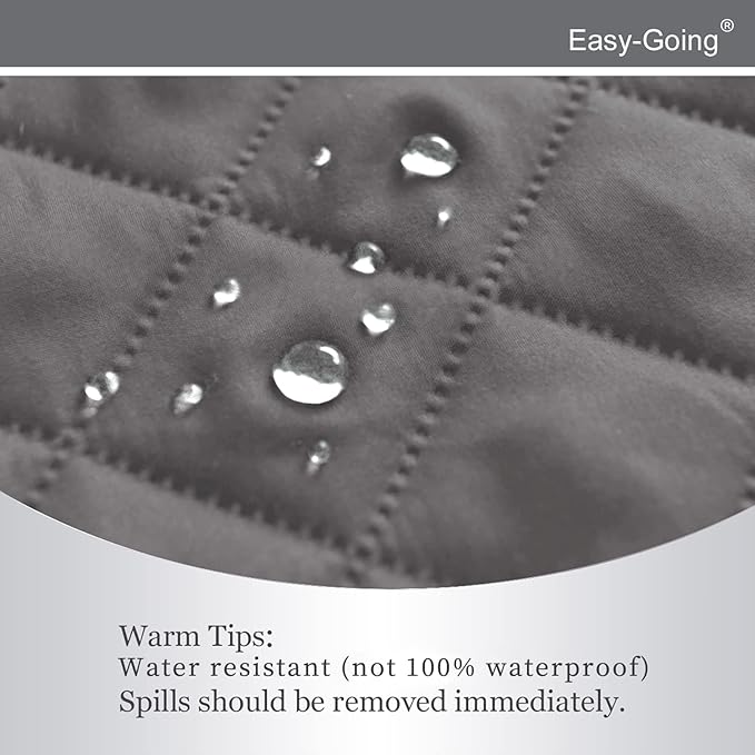 Easy-Going Recliner Chair Slipcover Reversible Sofa Cover Water Resistant Couch Cover Furniture Protector with Elastic Straps for Pets Dog (Recliner 22 inch, Gray/Gray)
