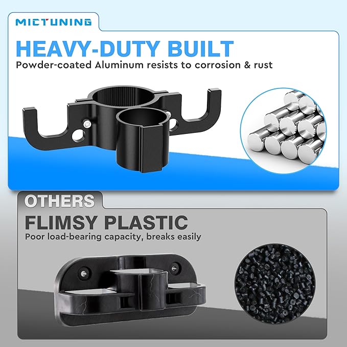 MICTUNING Upgraded Trailer Towing Organizer, 7 Way Plug Heavy Duty Trailer Chain Wire Harness Holder, Anti-Rust High Hardness Aluminum Metal RV Accessories