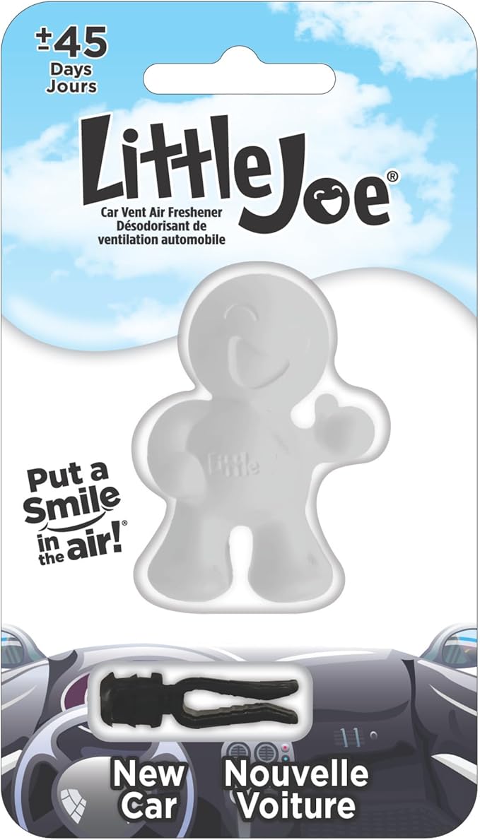 Little Joe 96401 New Car Scent Car Air Freshener Vent Clip, Fights Odors for up to 45 Days, Long-Lasting Freshness, Cute Car Odor Eliminator, Pack of 1