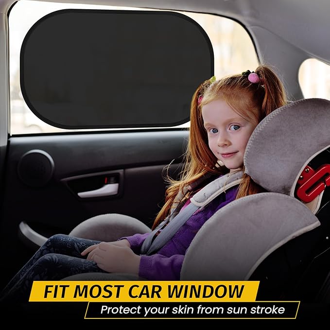 2 Pack Car Window Shade - 20″ × 12″ Car Side Window Covers for Baby, Cars Window Sun Shade, Glare Shield and UV Rays Protection for Your Child, Mesh Window Shades for Baby