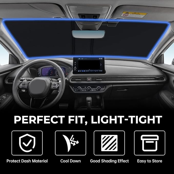 Windshield Sunshade for Honda HR-V 2023-2025, Customized for HRV 2023 2024 2025 Car Front Window Sun Shades, Automatic Car Sun Shield Accessories, Blocks UV Rays, Keeps Vehicle Cool