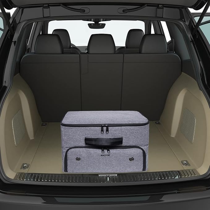 Golf Trunk Organizer 2 Layer, Car Golf Organizer with Ventilated Compartment for 2 Pair Shoes, Golf Trunk Storage Locker for Golf Accessories, Balls, Tees, Clothes, Gloves, Golf Gifts for Men