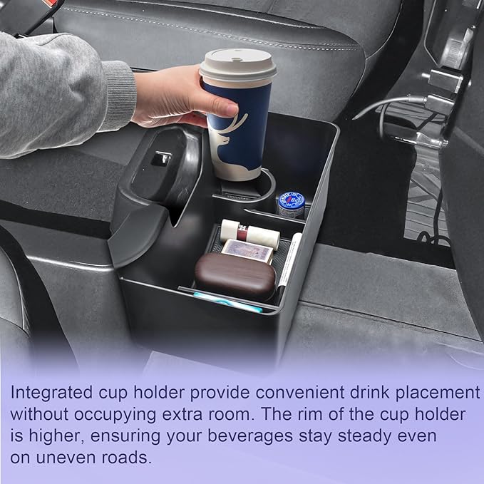 RUNROAD Center Console Hanging Organizer Box Compatible with 2019-2026 Chevy Silverado/GMC Sierra 1500 and 2020-2026 Silverado/Sierra 2500HD 3500HD Accessories Armrest Tray, Split Bench Seat ONLY