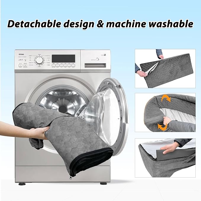Dog Car Seat for Large Dog Under 100LBS,Pet Booster Back Seat Removable Washable Pet Travel Safety with Safety Tethers & Storage Pocket (Gray)