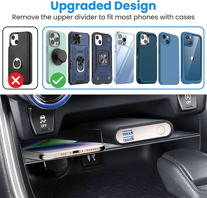 DIAMOOKY Upgraded Center Console Organizer Compatible with Toyota RAV4 2025 2024 2023 2022 2021 2020 2019 Interior Accessories, Gear Shift Storage Tray Drivers Side Cubby Drawer Storage Box - 3pcs