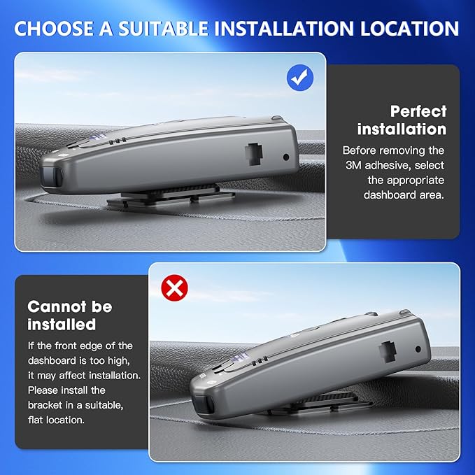 Upgraded Magnetic Radar Detector Mount with N52 Strong Magnets, Radar Detector Dash Mount for Uniden, Cobra, Escort, Valentine One, and Other Radar Detectors, Unobstructed View, Shockproof and Stable