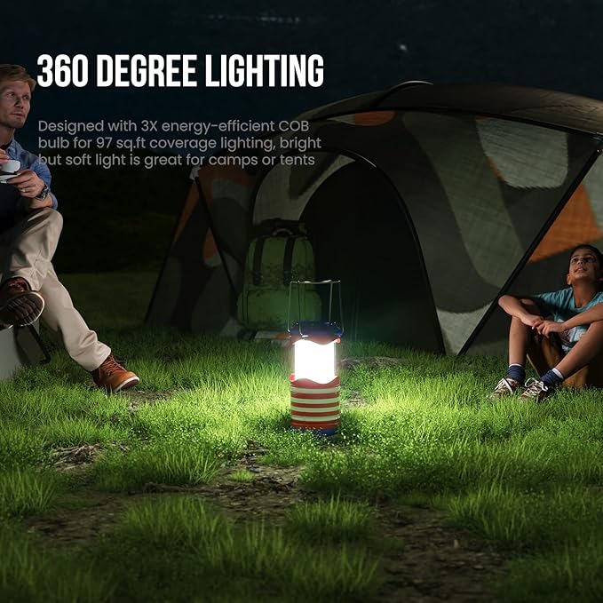 Lichamp LED Camping Lantern, 4 Pack Battery Powered Flashlight for Power Outages, Portable Collapsible Hanging Light Essential for Home, Outdoor, Emergency Lamp Survival Kit Gear for Hurricane, I4AF