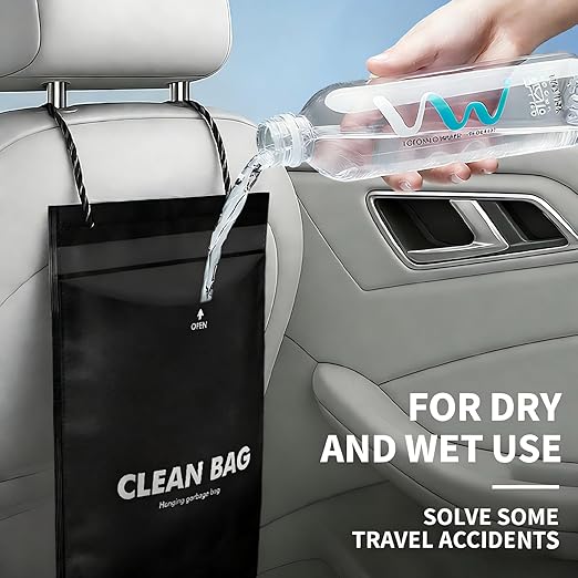 Car Trash Bags Hanging, 50 Pack Leakproof Waterproof Auto Garbage Bags