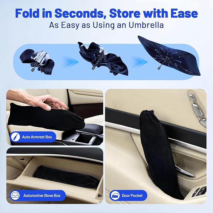 Car Windshield Sun Shade for Toyota Grand Highlander 2024-2026 –[Reflective Coated Fabric] Sunshade Umbrella for Front Window, Car Shades Sun Visor Keep Car Cool and Protects Interior, 1:1 Exact Fit