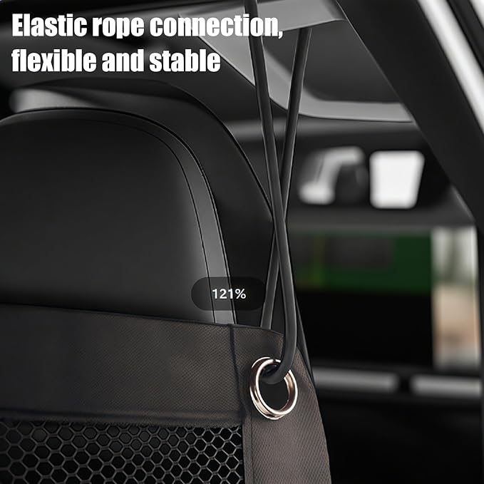 Dog Net for Car - Backseat Barrier Luggage Guard | Black Between Seat Safety Barrier for Vehicle | Heavy-Duty Foldable Isolation Net, Non-Slip Car Accessories for Safe Driving Pet Transportation