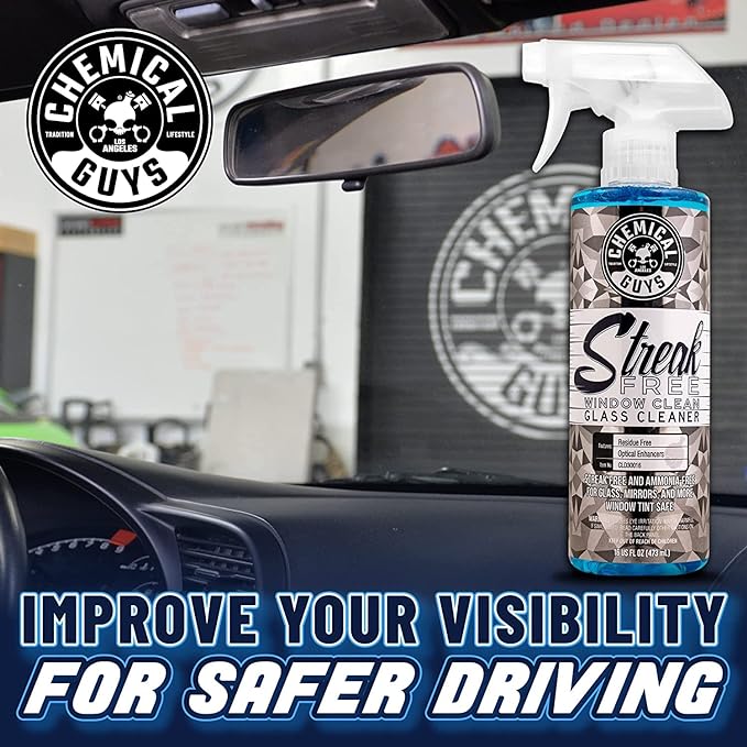 Chemical Guys Total Interior Cleaner and Protectant + Streak Free Glass & Window Cleaner, (Ammonia Free & Safe on Tinted Windows, Safe for Cars, Trucks, SUVs, Jeeps, RVs & More, (2-16 fl oz)