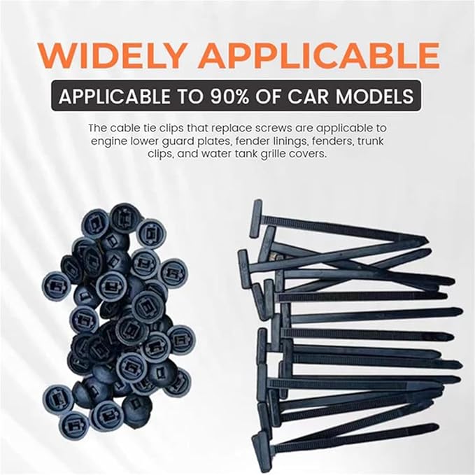 Nylon Universal Cable Tie Buckle for Car, 2025 New Heavy Duty Self-Locking Zip Ties Holder, Multipurpose Plastic Cable Ties Tool Fasteners for Car Daily Repair (20)
