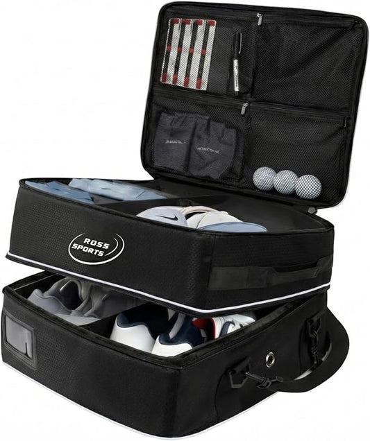 Golf Trunk Organizer – Portable Car Organization & Truck Bed Bag for Men – Smart Holder Shoes, Balls, Gloves, Clothes Storage Bag – Shoe Glove Case & Locker for Golfers, Club, Bags & Stuff Stash