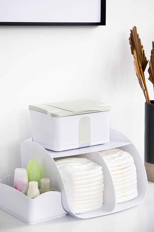 Ubbi Tabletop Diaper Caddy, Diaper Storage, Caddy Organizer, Stores Baby Diapers, Wipes & Baby Accessories, White