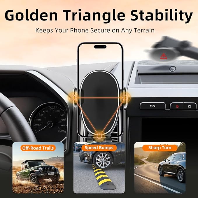 Phone Mount for Ford F150 (2015–2020), 360° Adjustable Dashboard Phone Holder, Hands-Free Car Smartphone Mount for iPhone, Google & Android, Ford F-150 Interior Accessories, Black