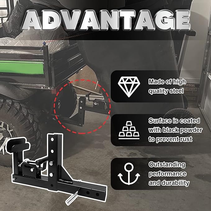 Adjustable Trash Can Transporter Hitch with Adaper Garbage Can Hauler Towing Hitch Carrier with 2'' Hitch Receiver Fits Most Models of Trailers,Trucks,Cars,Golf Carts,ATVs