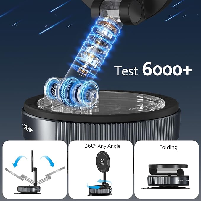 Vacuum Magnetic Phone Holder for You Car 360° Adjustable 96LBS Ultra Suction Cup Car Phone Mount for MagSafe Cell Phone Holders for iPhone 17 Pro Max 16 15 14 13 12 Air Plus