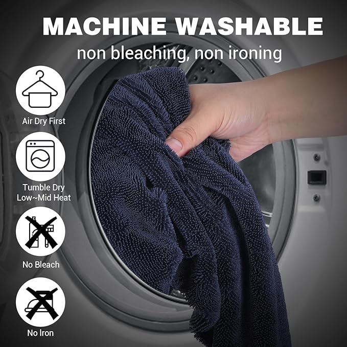4 Pack 36x24 Inch Large Microfiber Car Drying Towels, Microfiber Towels for Cars, Ultra Absorbent, Streak Free, Scratch Free, Lint Free, Quick Dry, Multi-Purpose