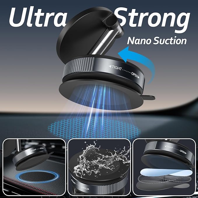 Vacuum Magnetic Phone Holder for You Car 360° Adjustable 96LBS Ultra Suction Cup Car Phone Mount for MagSafe Cell Phone Holders for iPhone 17 Pro Max 16 15 14 13 12 Air Plus