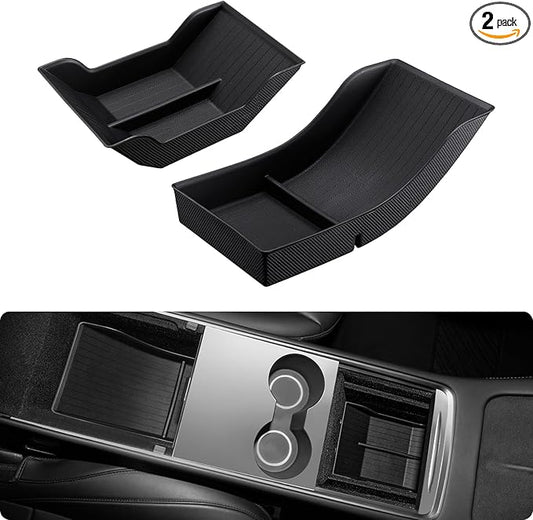 BASENOR Lower Center Console Organizer Tray for Model Y Model 3 (Proprietary Design) Bottom Storage Box Fit 2021-2024 Model Y 2021-2023 Model 3