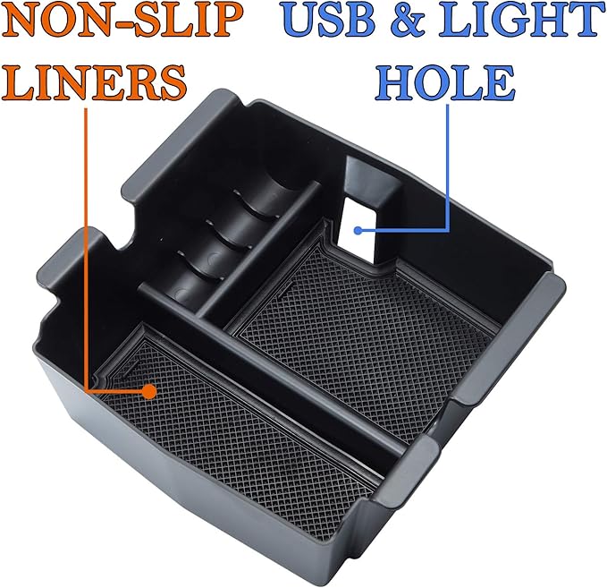 JKCOVER Compatible with Center Console Organizer Tray Jeep Wrangler JL/JLU 2018-2021 2022 2023 2024 2025 and Jeep Gladiator JT Truck 2020-2023 2024 2025 Insert Armrest Accessories (Not for JK/JKU)