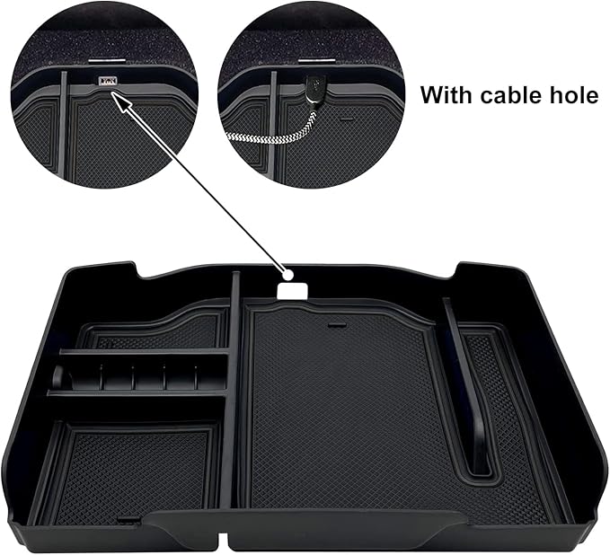 Center Console Organizer fit for Dodge RAM 1500 2500 3500 2025 2024 2023 2022 2021 2020 2019 Accessories Interior Storage Box Armrest Storage Tray (Black) NOT FIT FOR 40/20/40 Split Bench Seat.