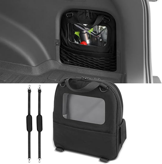 3rd Gen Upgrade RAV4 Trunk Cubby Bag Organizer with Clear Window,Small Cargo Side Pocket Compatible with Toyota Rav4 2025 2024 2023 2022 2021 2020 2019 Storage Emergency Backpack for Empty Hole