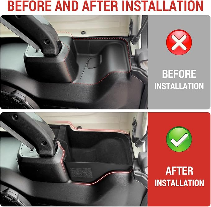 Wheel Well Storage Box Fit for 2024 Jeep Wrangler JL Unlimited, Cargo Organizer Tray Trunk Side Storage Box Bin for Wrangler JL 4 Door Accessories, 2PCS(Left+Right)(Flocked)