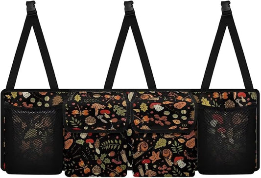 Mushroom Trunk Organizer for Car, Trucks, SUV, Space-Saving Back Seat Car Organizer Adjustable Car Back Seat Organizer with 4 Pockets, Car Organizers Storage Bag