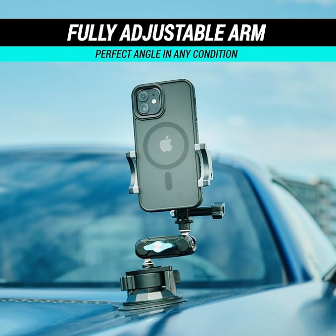 CARMOUNT TitanX100 Heavy Duty Car Mount – 2025 Model, Universal Dashboard & Windshield Cell Phone Car Mount, Adjustable Suction Cup Phone Mount (TitanX100 Pro)