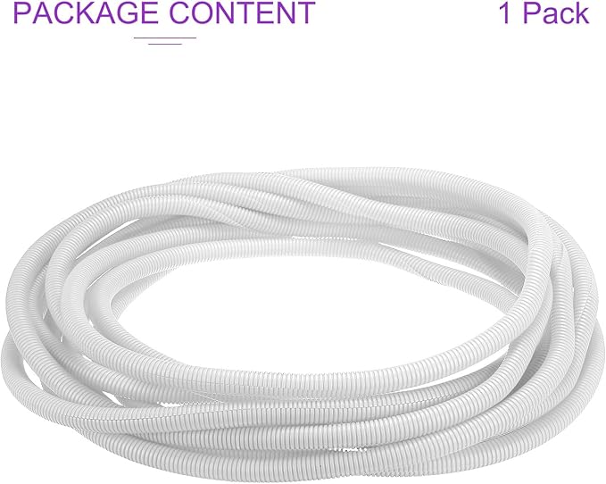 DMiotech 20ft Wire Loom Split Tubing 3/4 Inch(19.1mm) ID, Cord Protectors from Pet Flexible Conduit Cable Management for Office Home Garden, White
