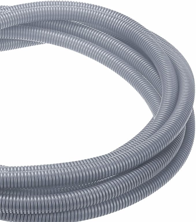 DMiotech 100ft Wire Loom Split Tubing 5/8 Inch(15.9mm) ID, Cord Protectors from Pet Flexible Conduit Cable Management for Office Home Garden, Gray