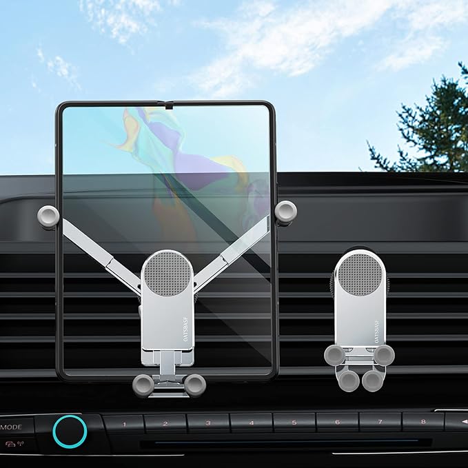 Z Fold Car Mount, [Without CASE] Aluminum Universal Vent Z Fold 6 Acessories for Galaxy Z Fold 7 6 5 4 3 2 S25 Ultra Pixel 9 Pro Fold iPhone 16 15