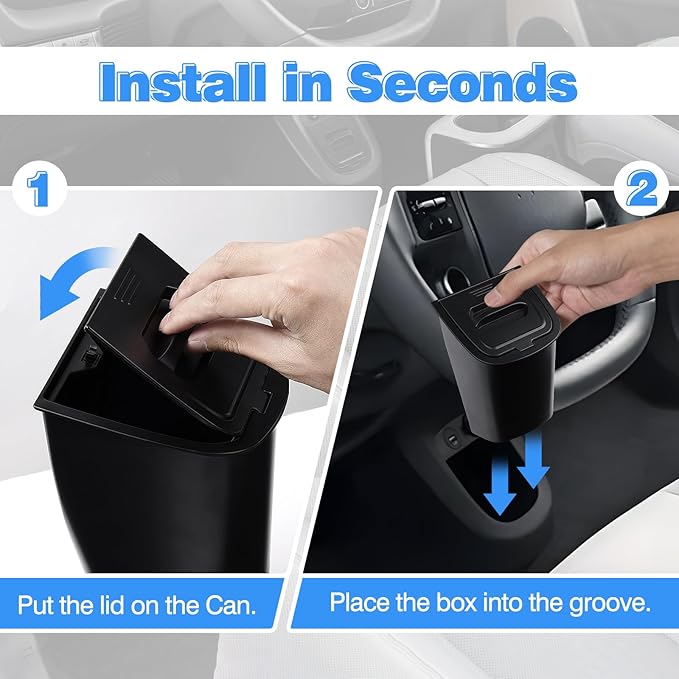 Karltys Car Trash Can, Dedicated Garbage Can for with Lid, Odor-Proof Car Garbage Bin Automotive Center Console Organizer for Hyundai Ioniq 5 2022-2024 Interior Accessories(Not for 2025+/N Line)