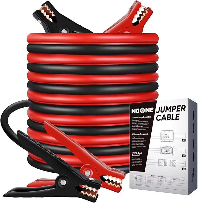NOONE Jumper Cables for Car Battery - 2 Gauge 16 FT 800Amp Heavy Duty Automotive Booster Jumper Cables for Jump Starting Dead or Weak Batteries (2AWG x 16Ft)