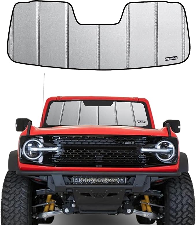 Pigenius Sun Shade for Ford Bronco 2021-2026 Windshield Sunshade - Safeguard