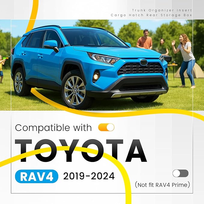 Rear Hatch Trunk Hidden Storage Box Compatible with 2019-2025 Toyota RAV4 (Not Fit RAV4 Prime) Insert Cargo Organizer Storage