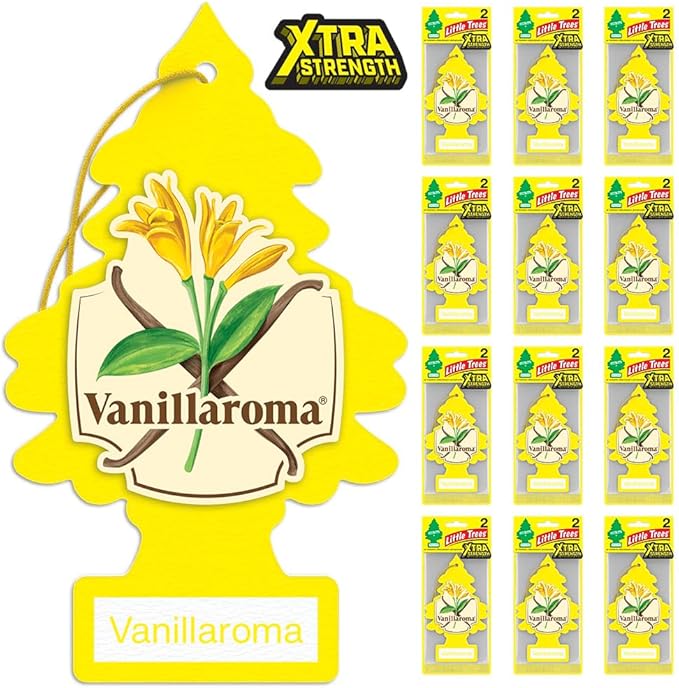 LITTLE TREES Car Air Freshener | Xtra Strength Provides Long-Lasting Scent for Auto or Home | Extra Boost of Fragrance | Vanillaroma, 24 Air Fresheners