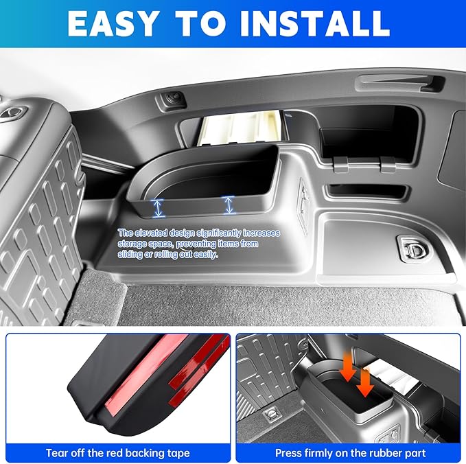 Trunk Organizer Fits for 2010-2024 Toyota 4Runner 5-Seat 2nd Row Trunk Storage Box Compatible with 4Runner Accessories (Pair)