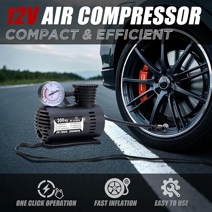 AUTODECO Car Emergency Roadside Assistance Kit with Jumper Cables Tire Inflator Automotive Kit for Car Vehicle