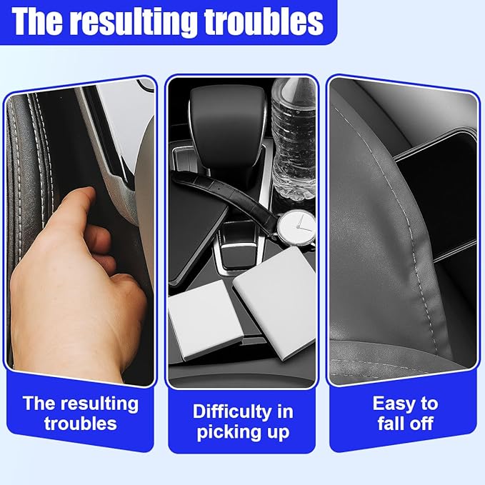 YoRise Car Cup Holder, PU Leather Automotive Cup Drink Holder, Car Seat Gap Filler Storage Box, Multifunctional Front Seat Organizer, Cell Mobile Phone Holder, Coin Bucket (Brown)