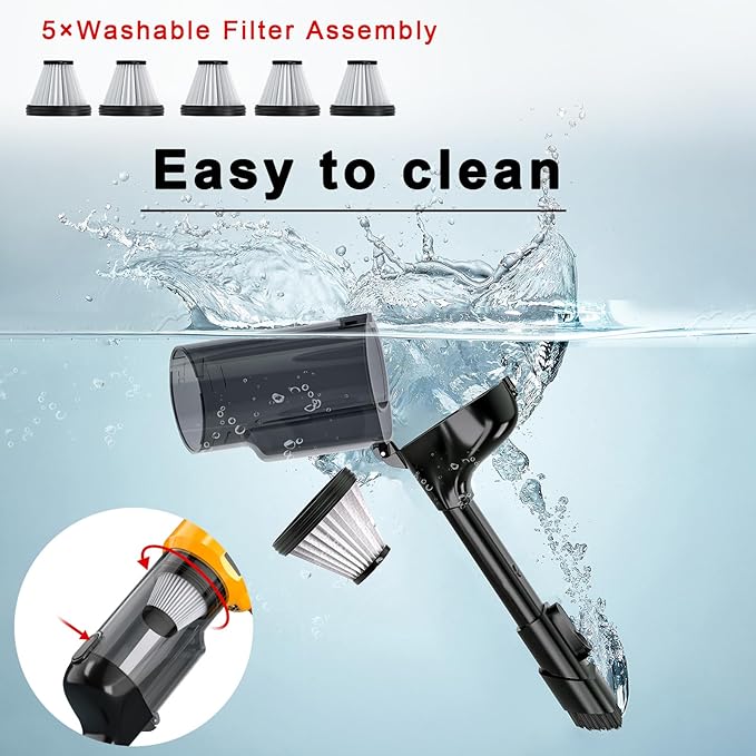 Adisipsoarin Cordless Vacuum Cleaner for Dewalt 20V Battery, Electric Handheld Vacuum Cleaner with 105AW Powerful Suction, Portable Vacuum Cleaner for Floor, Carpet, Car, Home (Battery Not Included)