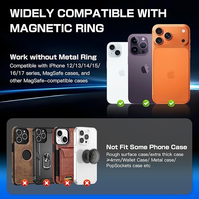 Magnetic Phone Mount with 15W Fast Charging for Toyota Tacoma 2016–2023, 22 Strong Magnets, Rock-Solid Hold on Rough Roads