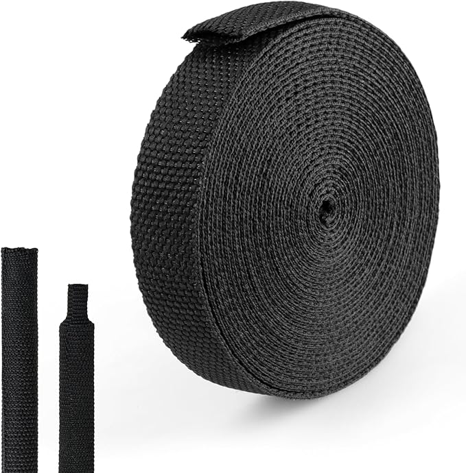 2:1Heat Shrink Braided Cable Sleeve,19.89FT 16mm（40/64″） Black Wire Wrap Sheath Protection Insulated Flame-Retardant Wire Wrapping Protector and Organizer.