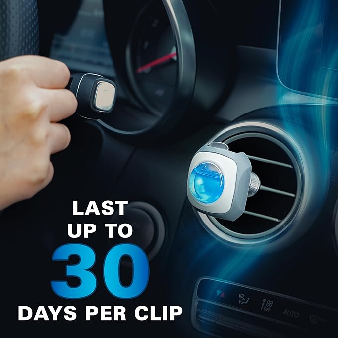 Air Jungles New Car Scent Car Air Freshener Vent Clip, 6 Count Long Lasting Up to 180 days, Natural Essential Oil Car Fragrance for Women and Men, Odor Eliminator - 4ml Each